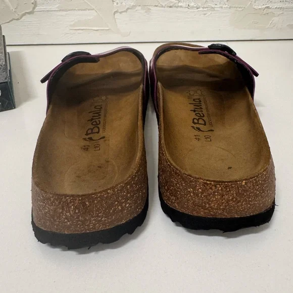 Birkenstock Women's Ibiza Purple Betula Flor Double Strap Sandals - Picture 9 of 10